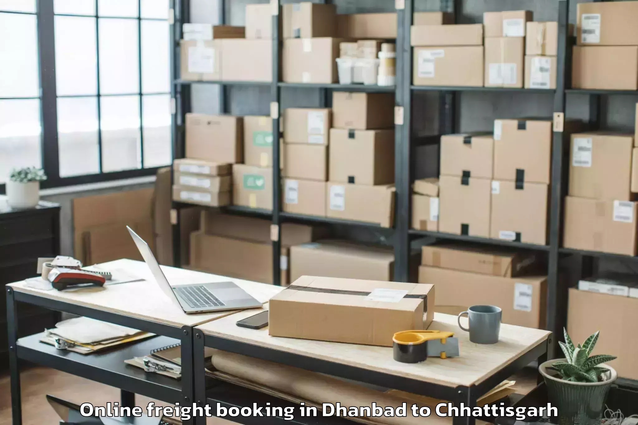 Reliable Dhanbad to Udaipur Dharamjaigarh Online Freight Booking